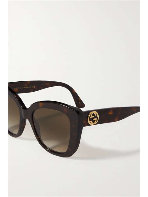 gucci cat 3 sunglasses|Gucci oversized tortoiseshell sunglasses.